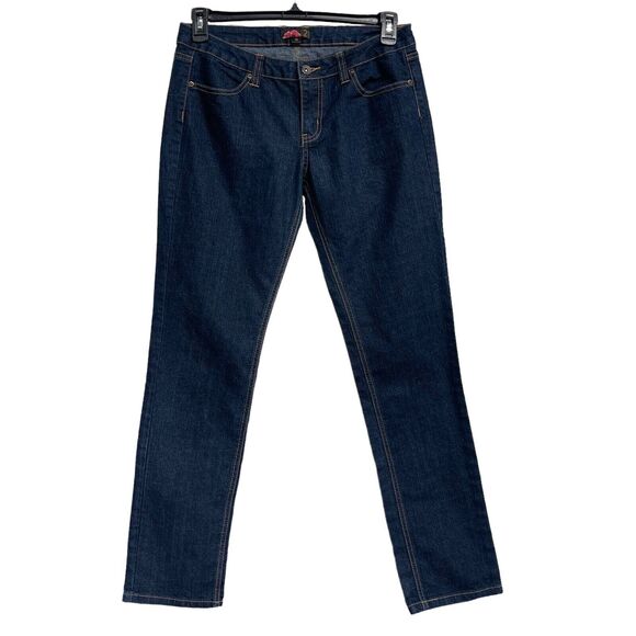 Forever 21 SZ 30 Straight Jean Mid-Rise Zip-Fly Dark Wash Pockets Blue Womens - Picture 1 of 8